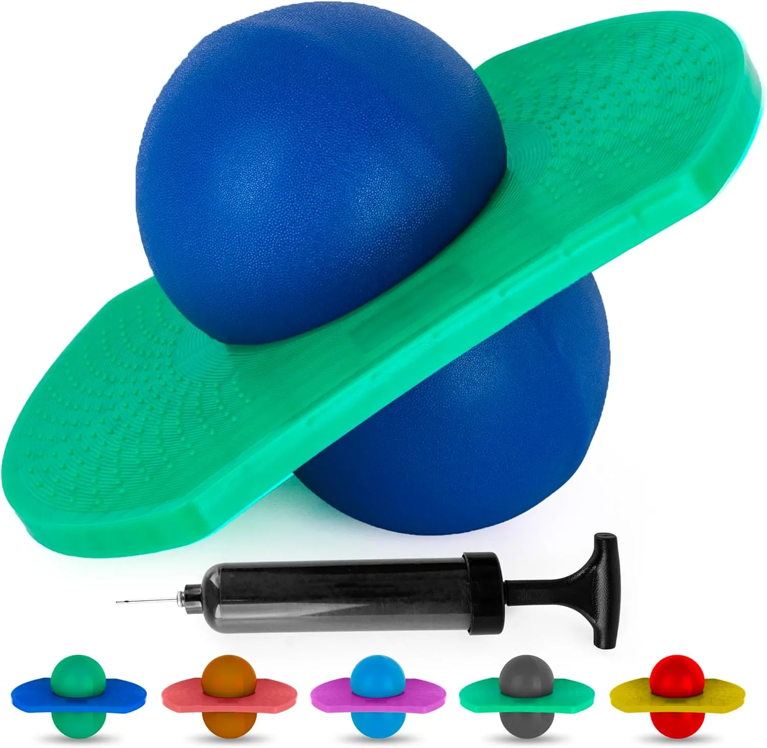 ArtCreativity Pogo Ball for Kids - Inflatable Balance Bounce Board with Pump and Durable Textured Jumping Board - Trick Pogo Ball Toy Pogo Jumper - Outdoor Birthday Gifts for Boys and Girls, (80 lb)