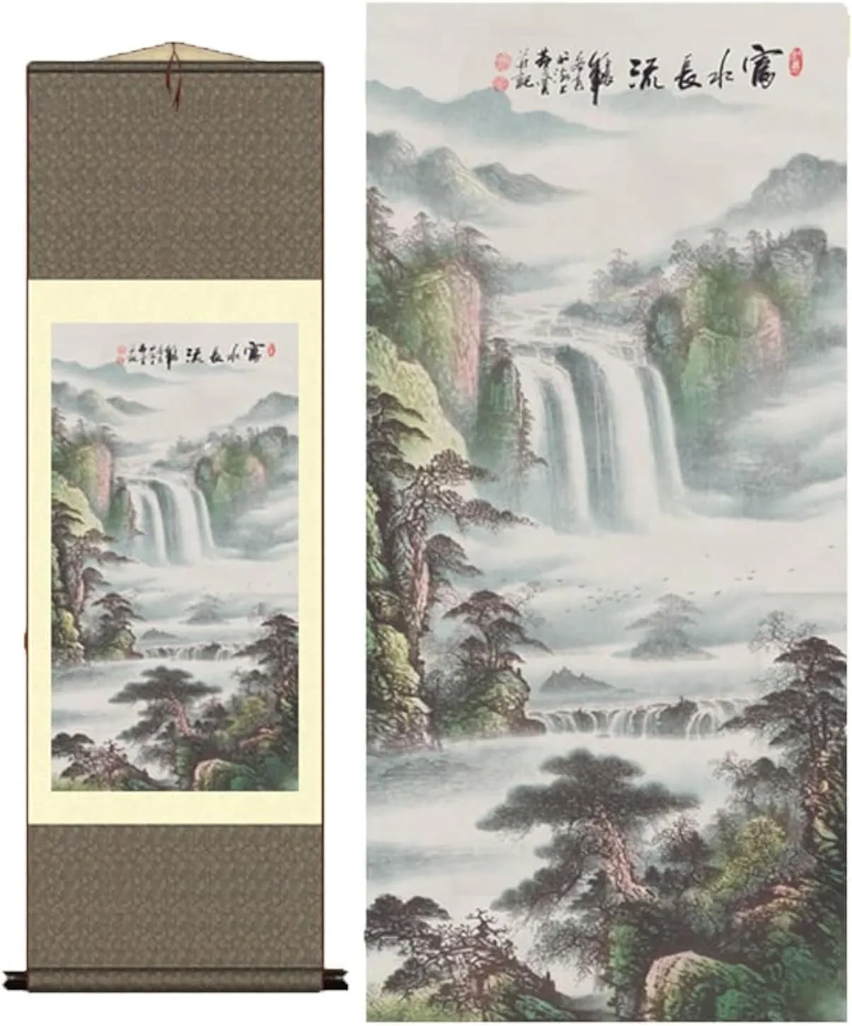 Asian Wall Scroll, Infinite Mountain River