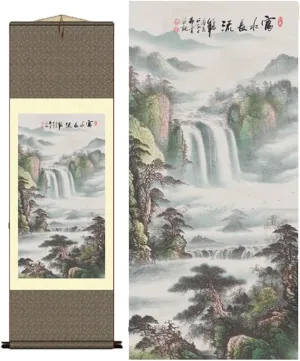 Asian Wall Scroll, Infinite Mountain River