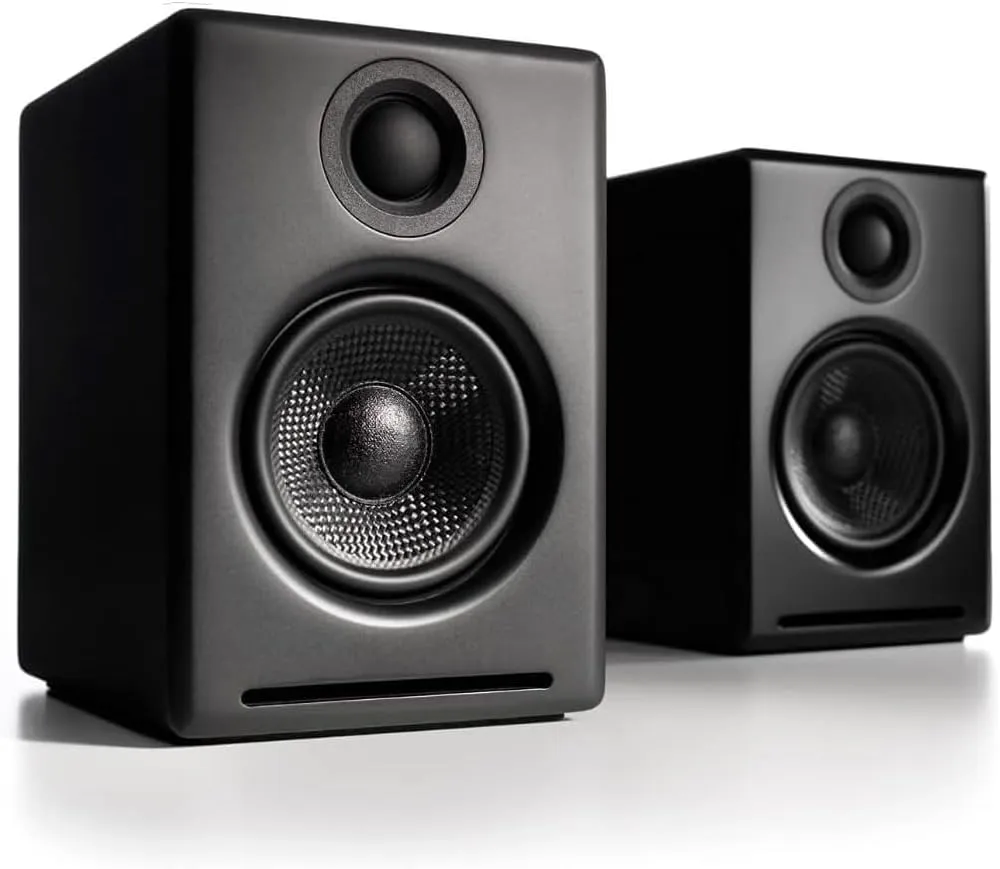 Audioengine A2  Desktop 24 Bit Wireless Bluetooth Desktop Speakers - 60W Computer Speakers for Music and Gaming