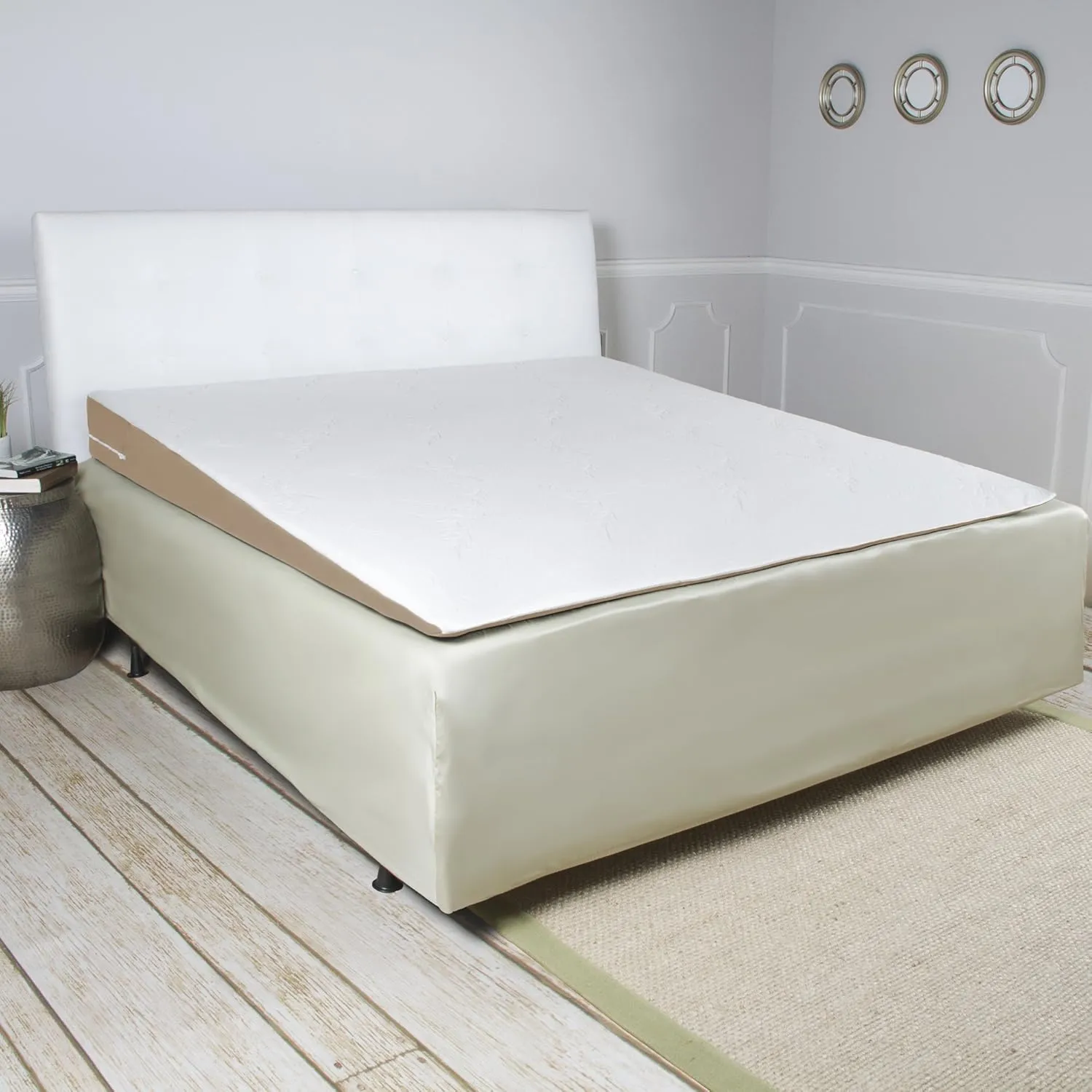 Avana Inclined Memory Foam Mattress Topper Wedge Pillow with Cooling Tencel Rayon Cover, King-Size