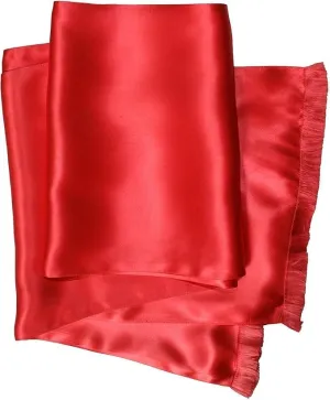 Aviator Scarf in Red - Soft, Sleek, Stylish, Genuine 100% Satin Silk