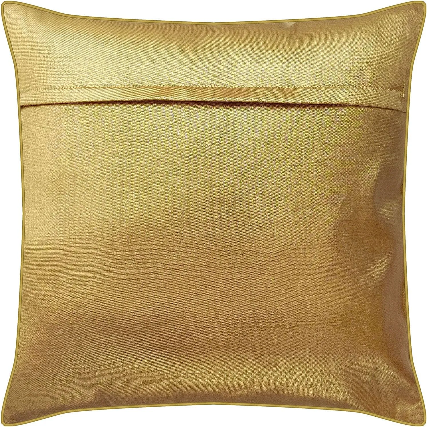 AVKA Studio Craftbot Damask Throw Pillow Covers - Pack of 2 Faux Silk Brocade Decorative Pillows - Beige Gold 16X16 Inch- Indian Jacquard Cushion Cover-Cover Only