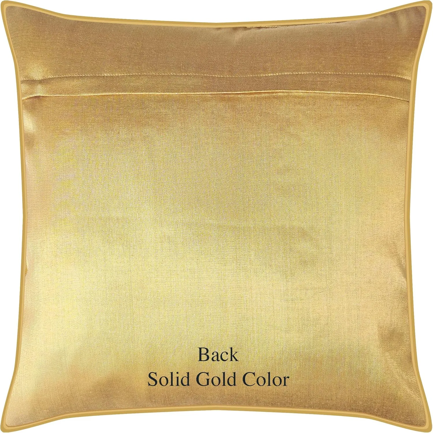 AVKA Studio Floral Throw Pillow Covers - Pack of 2 Brocade Decorative Pillows - Beige and Gold 16x16 Inch - Indian Jacquard Cushion Cover - Cover Only