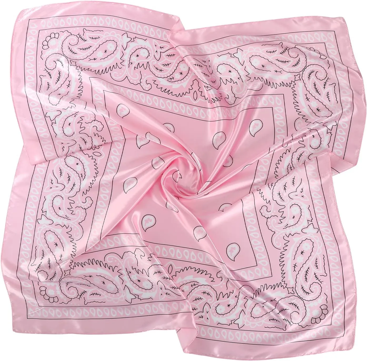 AWAYTR 35” Large Square Satin Head Scarf - 3Pcs Satin Hair Scarves Silk Bandana Scarf Headscarf Silk Feeling Scarf for Women