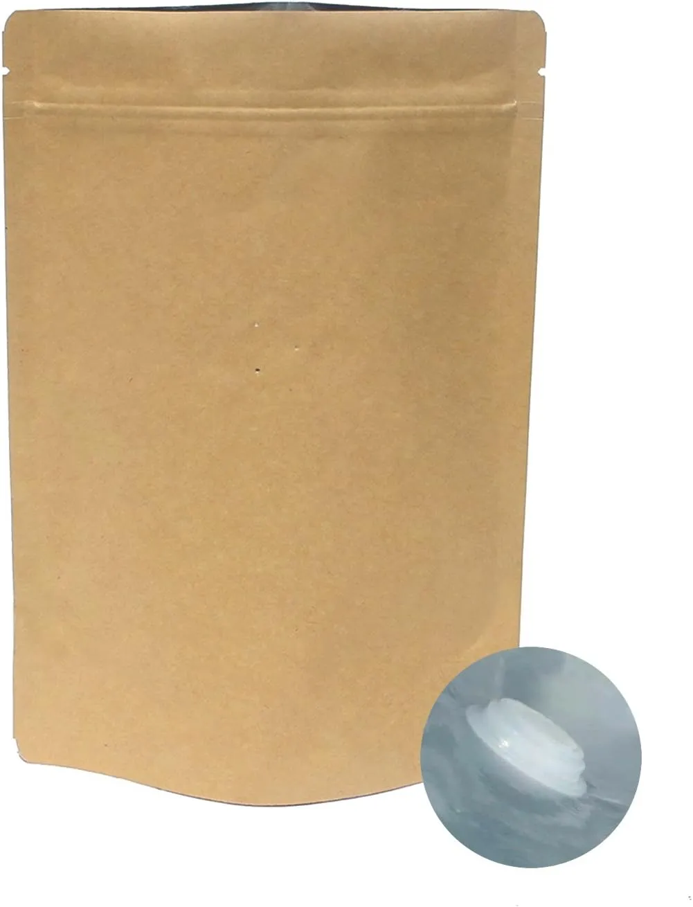 AwePackage Barrier Kraft Paper Stand up Zipper Coffee Pouch Bags with Aroma Degassing Valve (25, 8 Oz)