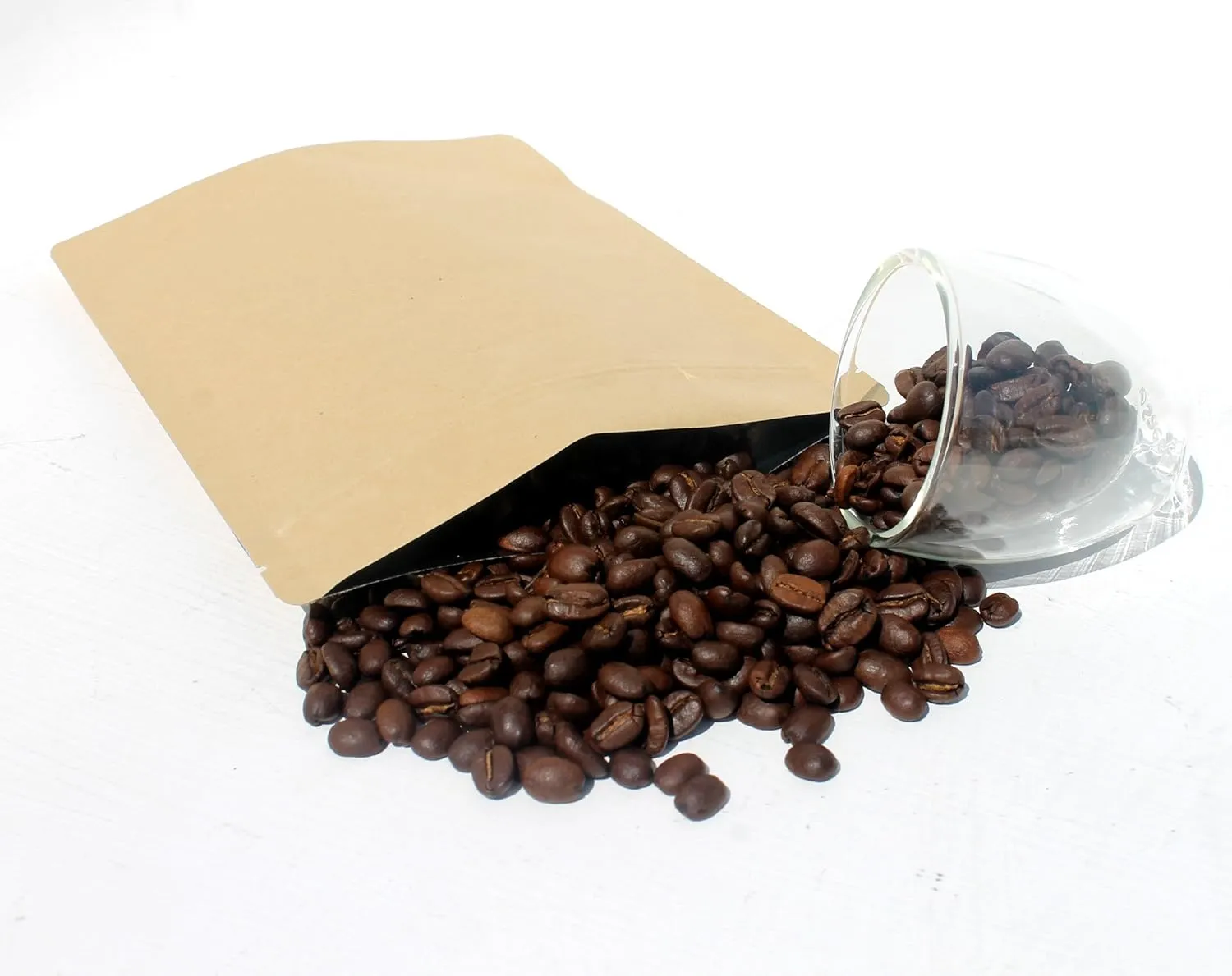 AwePackage Barrier Kraft Paper Stand up Zipper Coffee Pouch Bags with Aroma Degassing Valve (25, 8 Oz)
