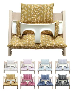 Baby - Coated Cushion Set for Tripp Trapp High Chair of Stokke - Happy Star Yellow - 100% Made in Germany, All Materials Oeko TEX 100 Certified