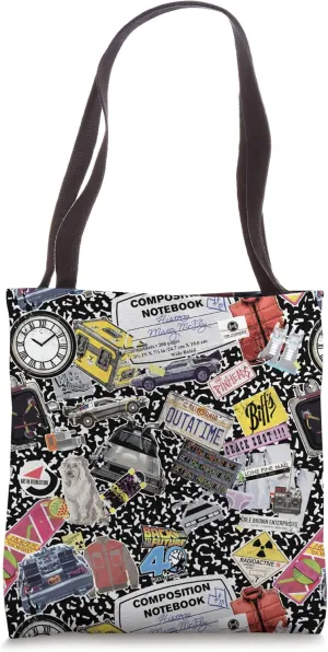 Back To The Future 40th Anniversary Sticker Collage AOP Tote Bag