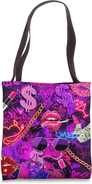 Baddie Aesthetic Y2K Cyber Glam Collage Vibe Tote Bag