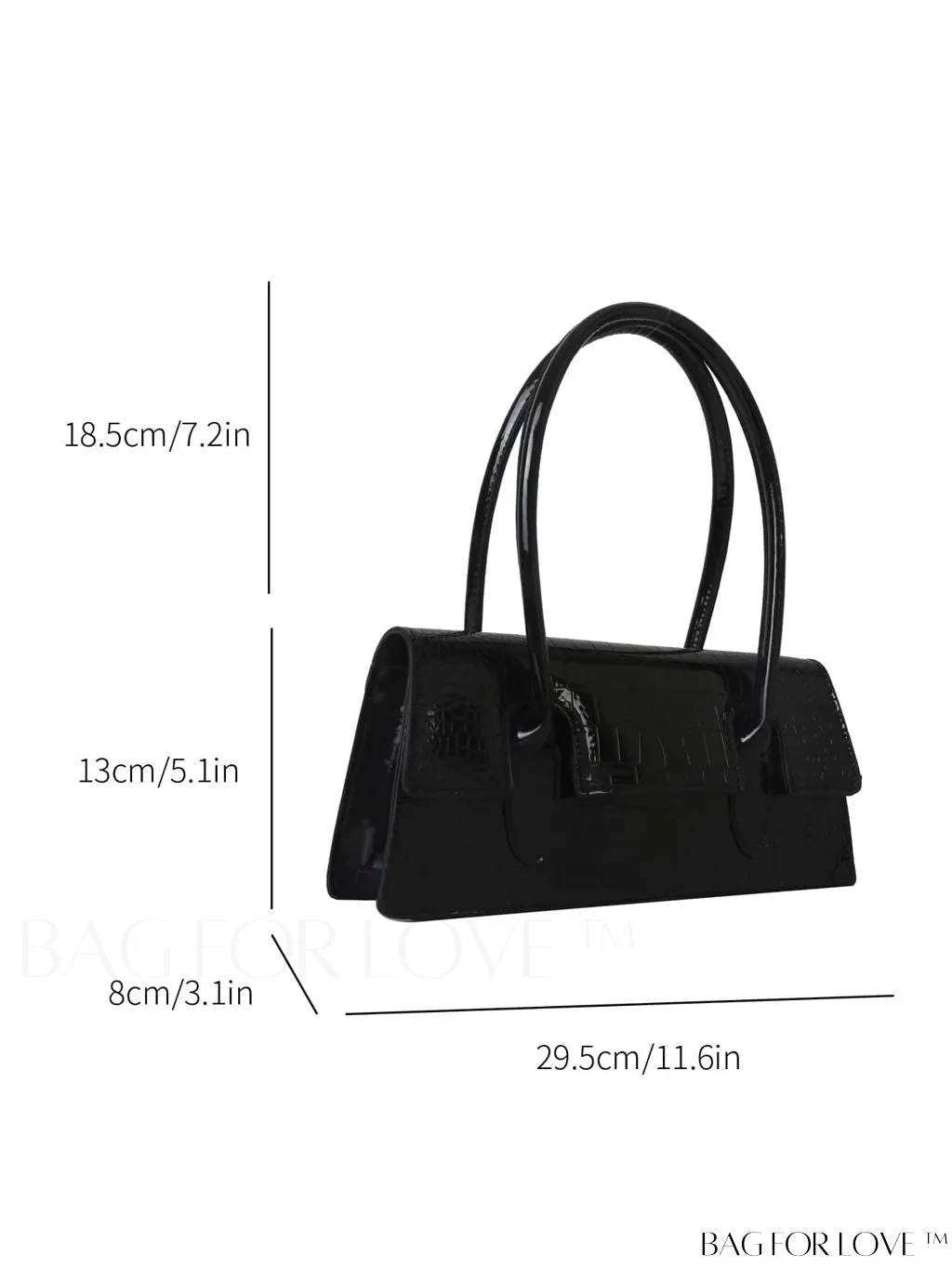 BagForLove - Crocodile-Embossed Metallic Flap Shoulder Bag - Chic and Unique Design