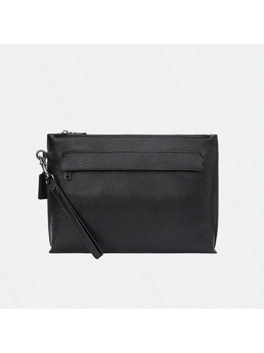 BagForLove - Sophisticated Women's Leather Carryall Pouch with Outside Pocket and Zip Fastening