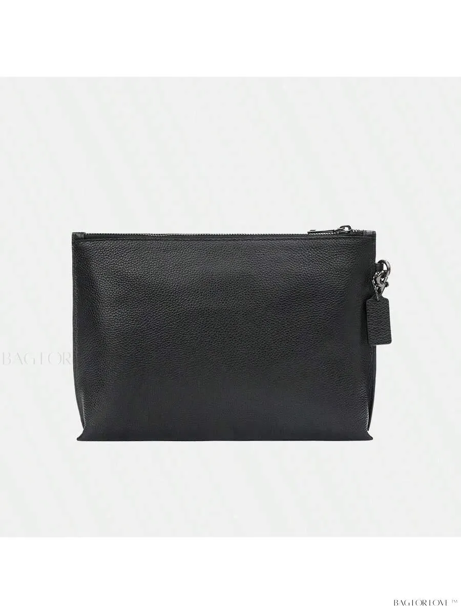 BagForLove - Sophisticated Women's Leather Carryall Pouch with Outside Pocket and Zip Fastening