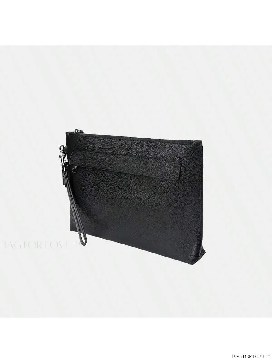BagForLove - Sophisticated Women's Leather Carryall Pouch with Outside Pocket and Zip Fastening