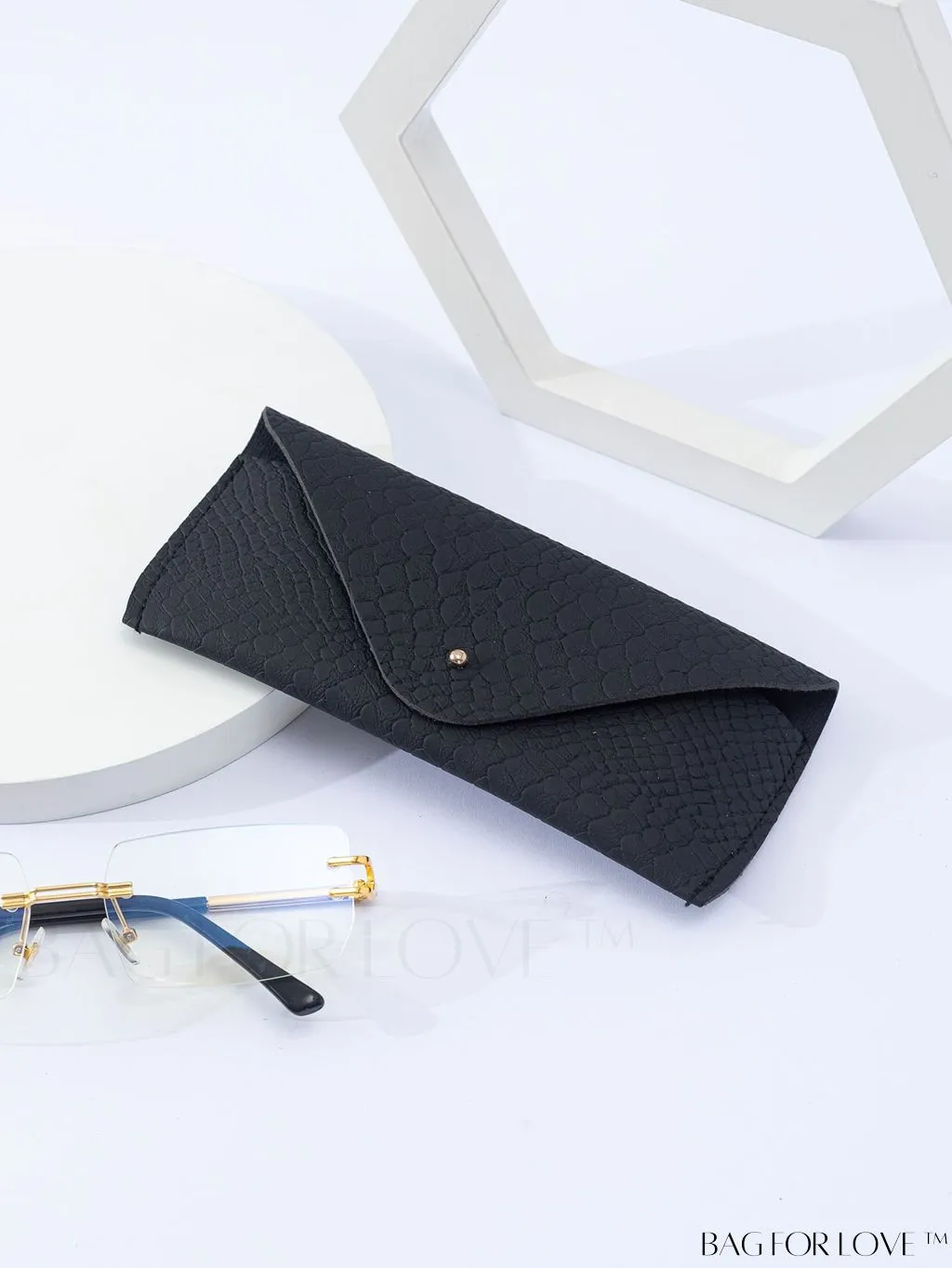 BagForLove - Stylish Womens Black Eyewear Case with Sunglasses Pouch