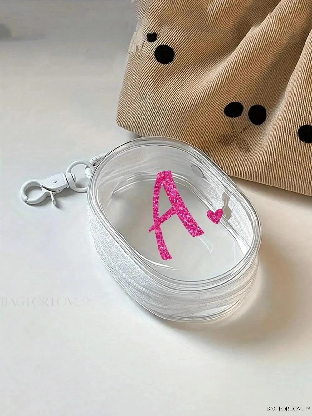 BagForLove - Transparent Travel Essentials Pouch with Zipper Closure