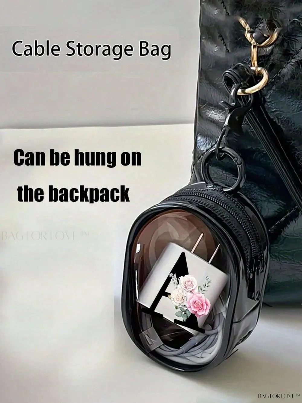 BagForLove - Transparent Travel Essentials Pouch with Zipper Closure