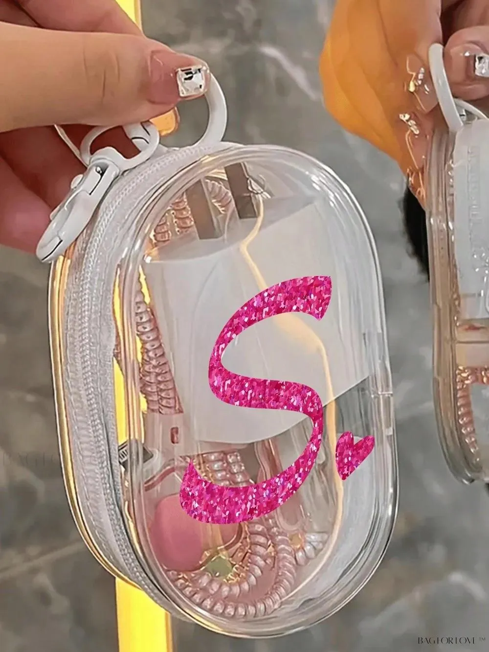 BagForLove - Transparent Travel Essentials Pouch with Zipper Closure