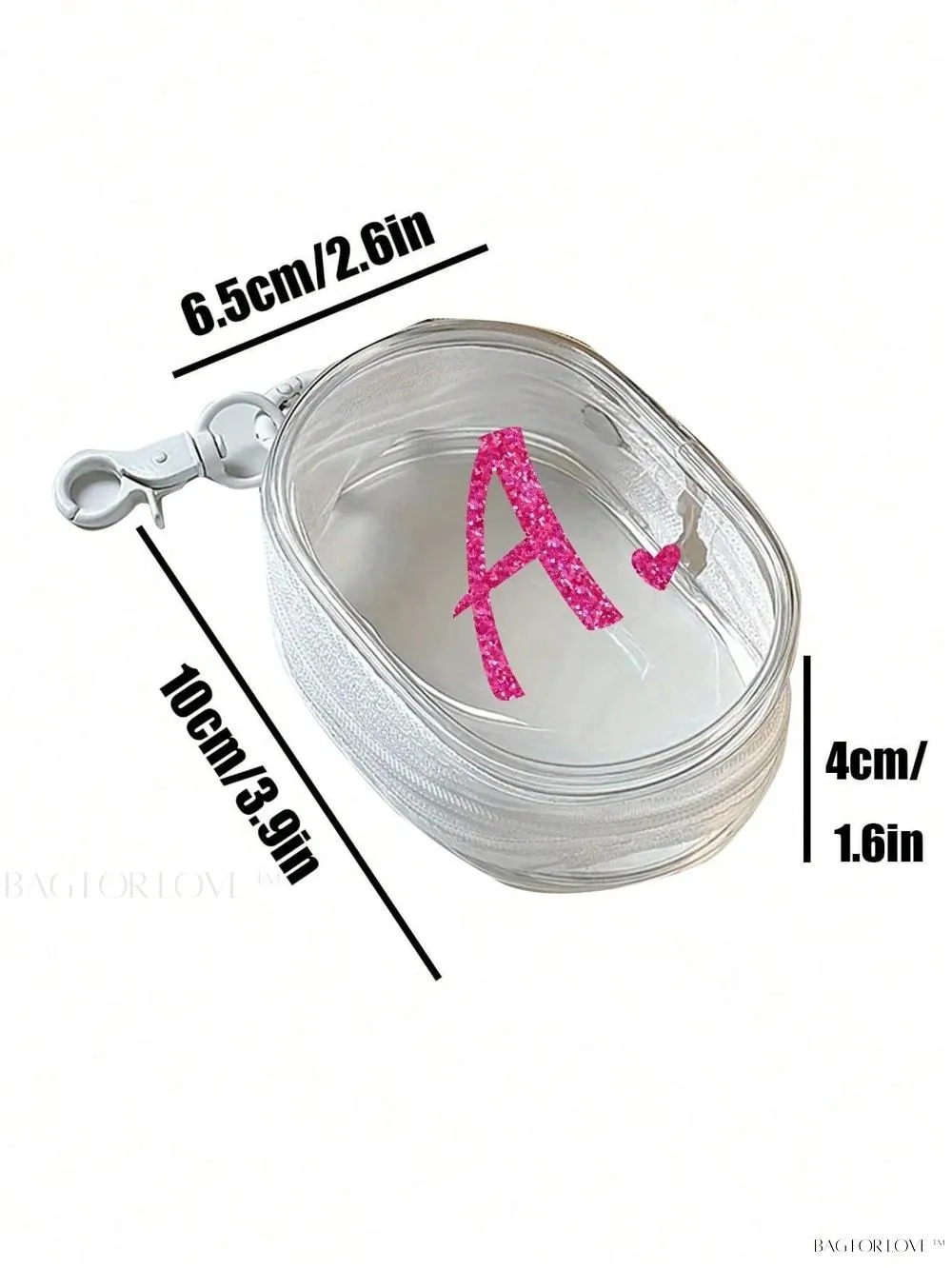 BagForLove - Transparent Travel Essentials Pouch with Zipper Closure