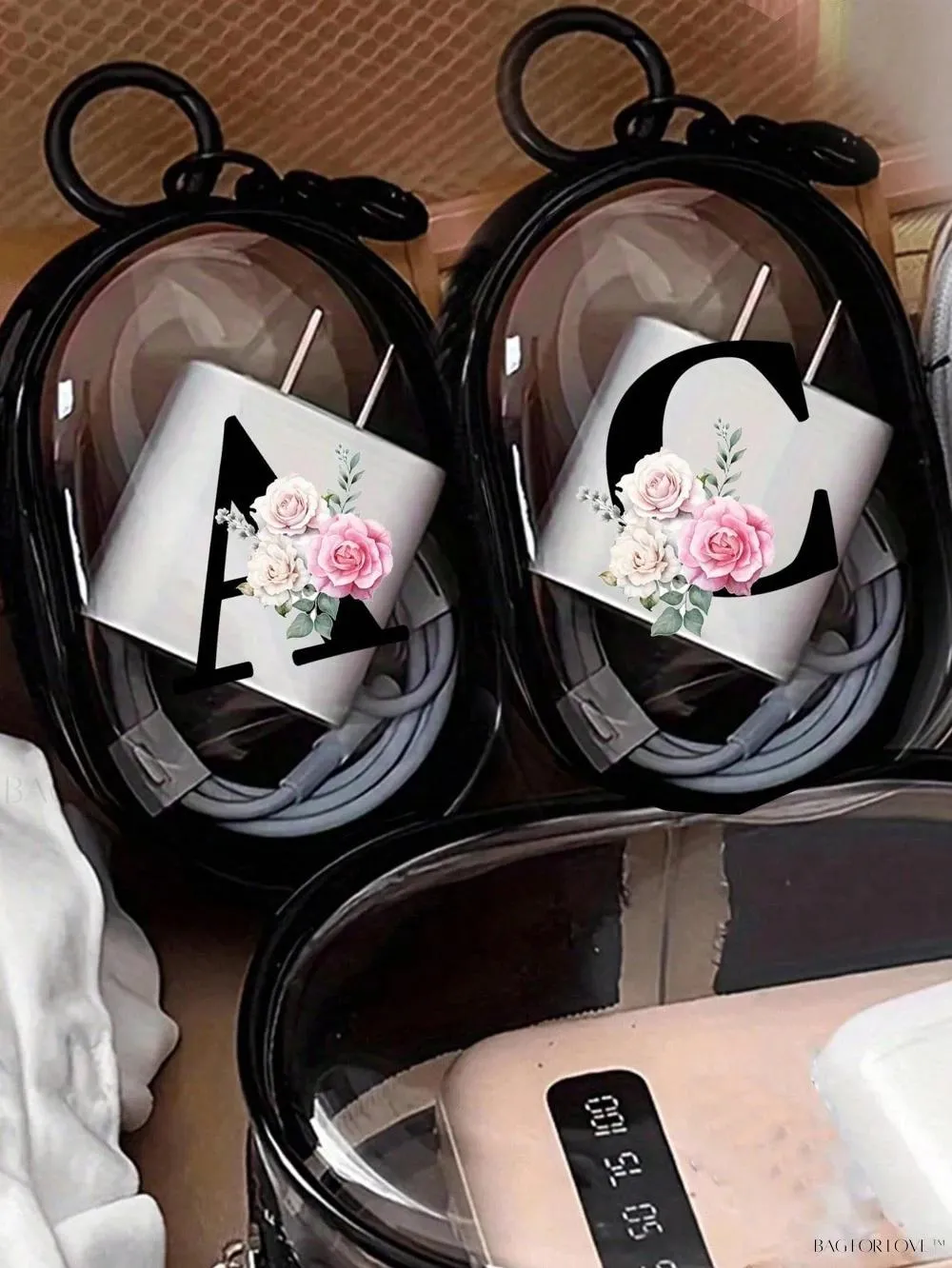 BagForLove - Transparent Travel Essentials Pouch with Zipper Closure
