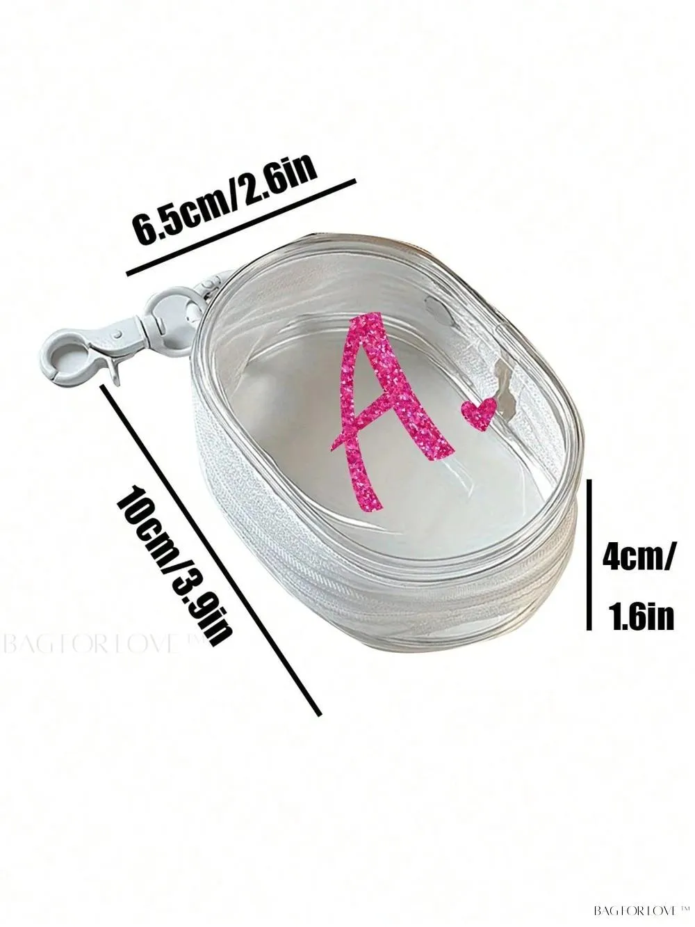 BagForLove - Transparent Travel Essentials Pouch with Zipper Closure