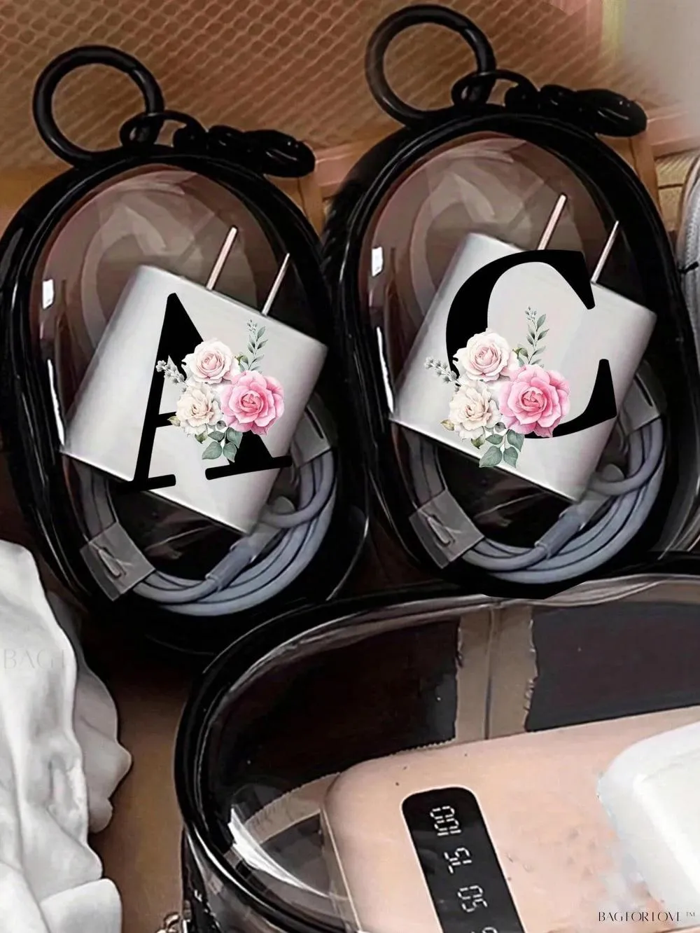 BagForLove - Transparent Travel Essentials Pouch with Zipper Closure