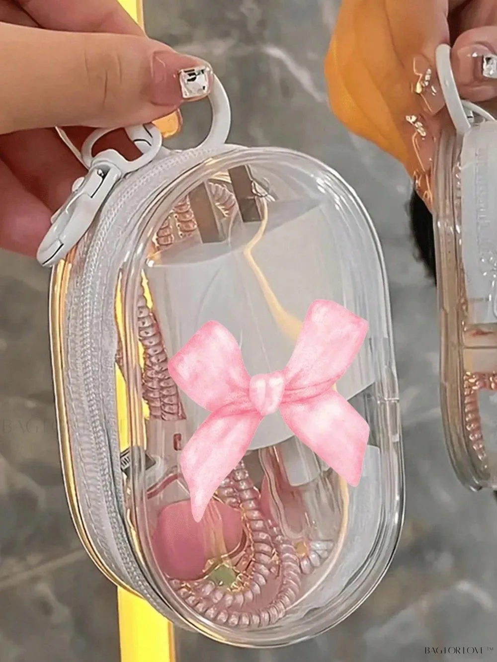 BagForLove - Transparent Travel Essentials Pouch with Zipper Closure