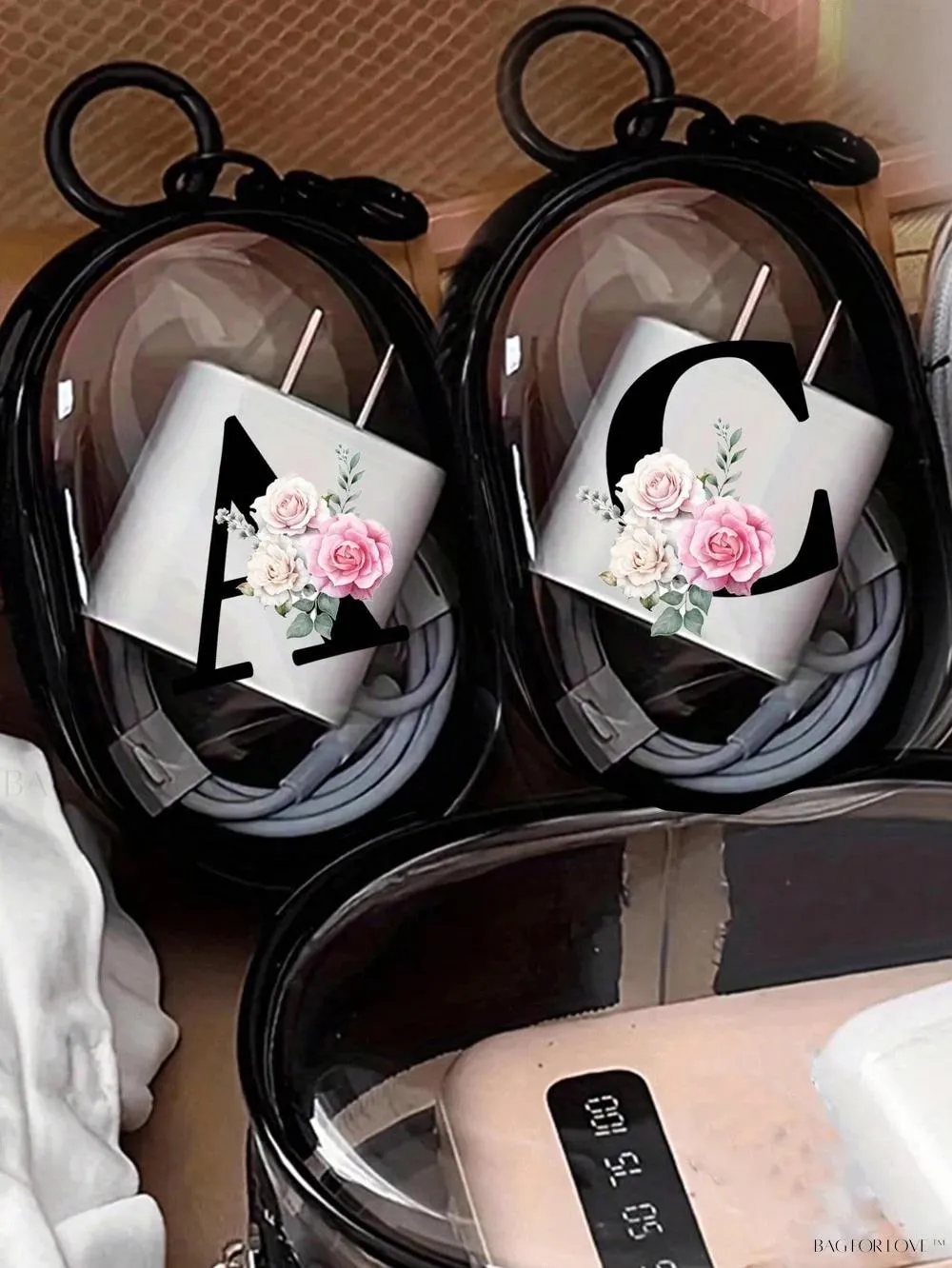 BagForLove - Transparent Travel Essentials Pouch with Zipper Closure