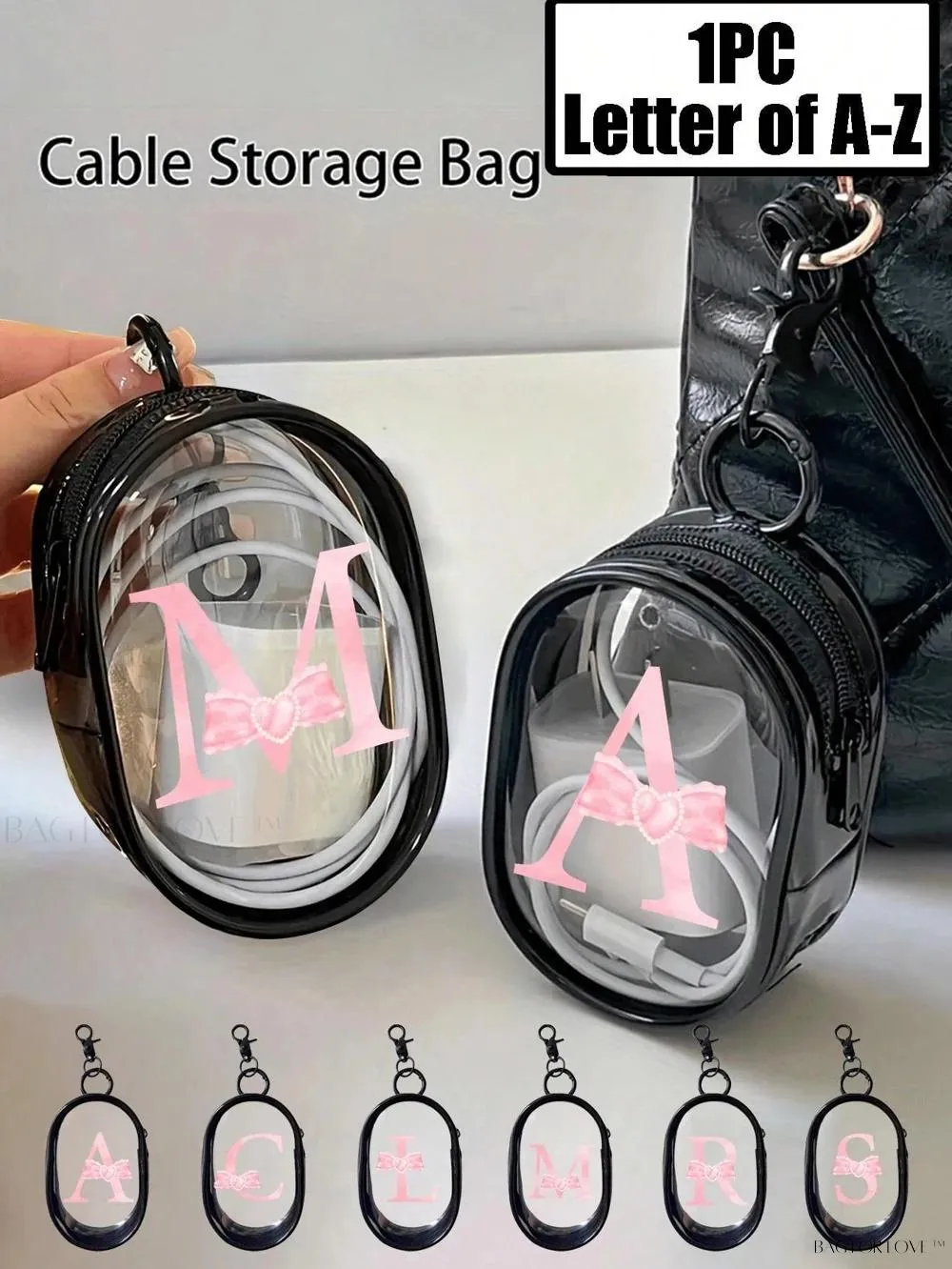 BagForLove - Transparent Travel Essentials Pouch with Zipper Closure