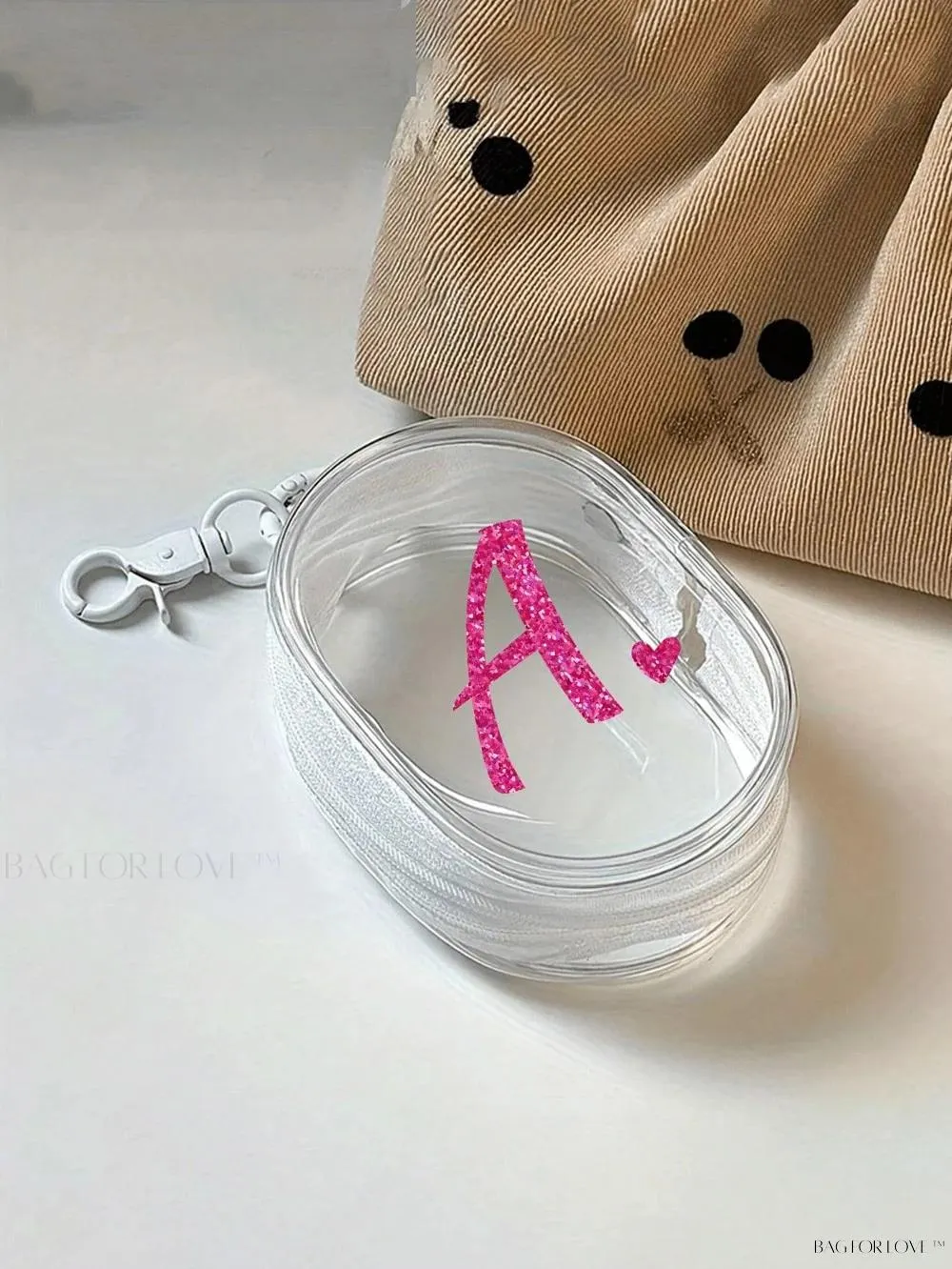 BagForLove - Transparent Travel Essentials Pouch with Zipper Closure