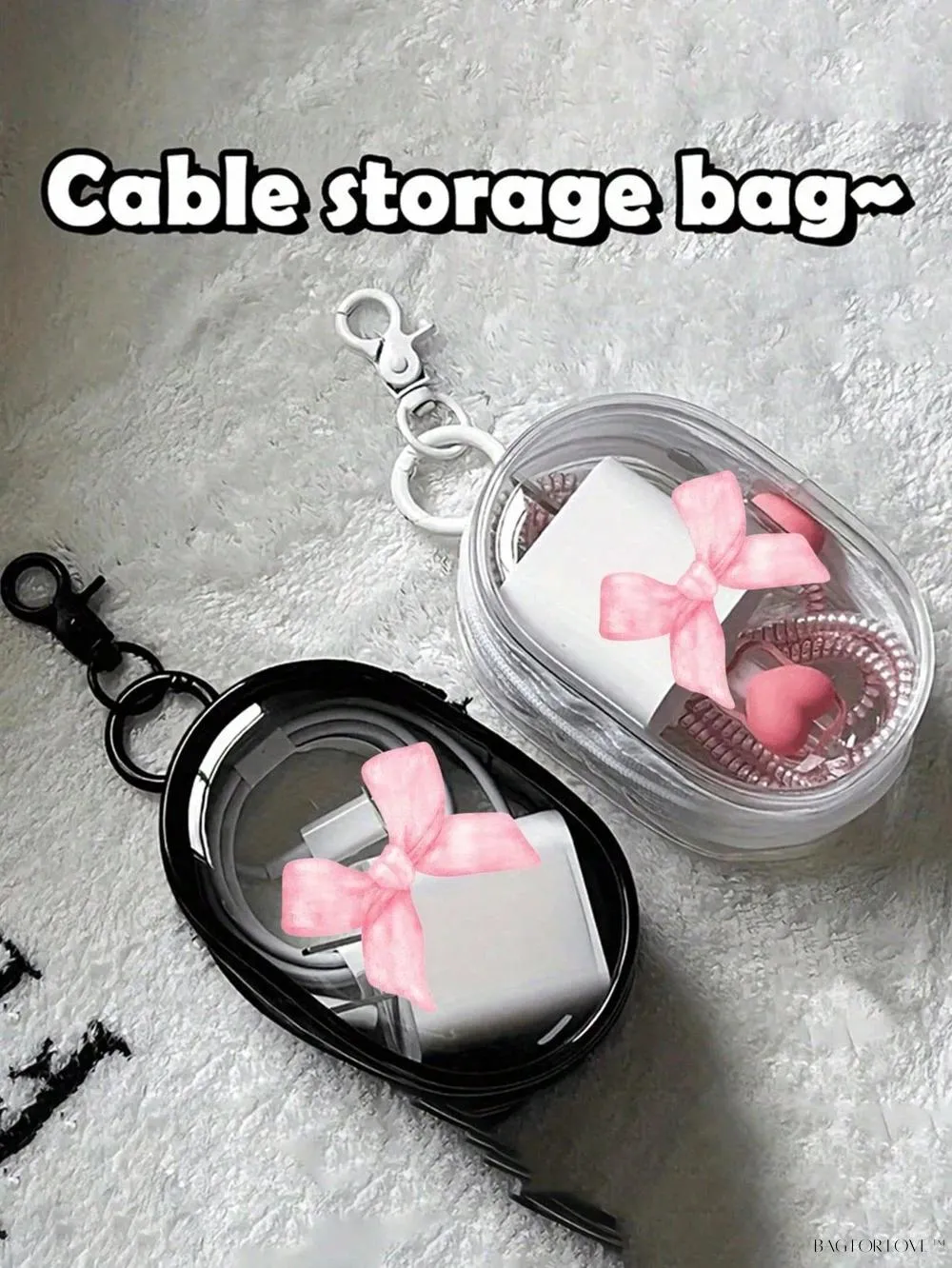 BagForLove - Transparent Travel Essentials Pouch with Zipper Closure