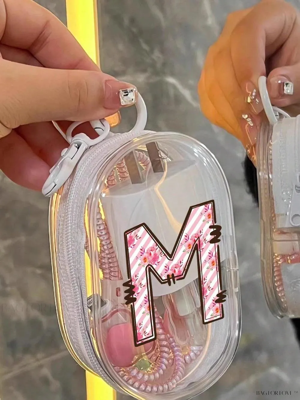 BagForLove - Transparent Travel Essentials Pouch with Zipper Closure
