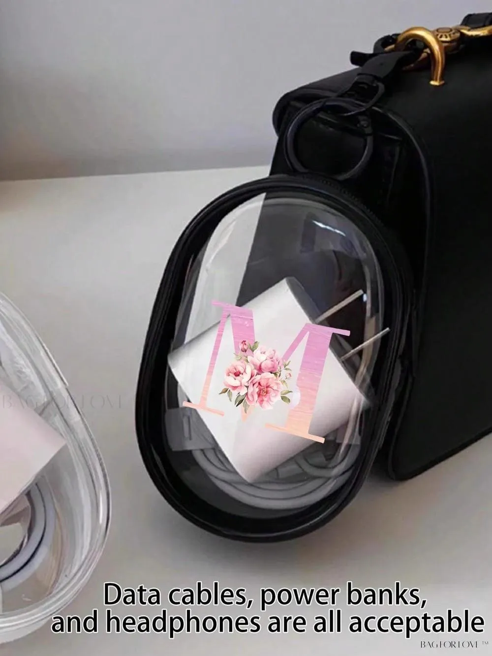 BagForLove - Transparent Travel Essentials Pouch with Zipper Closure