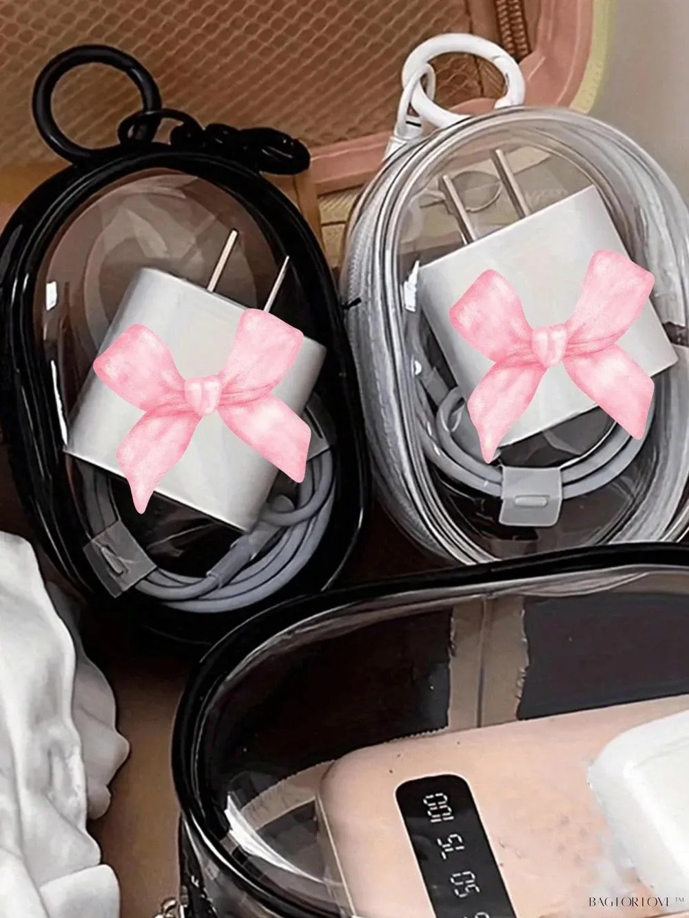BagForLove - Transparent Travel Essentials Pouch with Zipper Closure