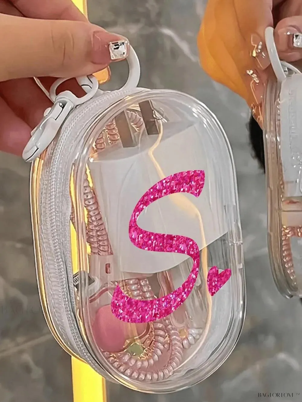 BagForLove - Transparent Travel Essentials Pouch with Zipper Closure