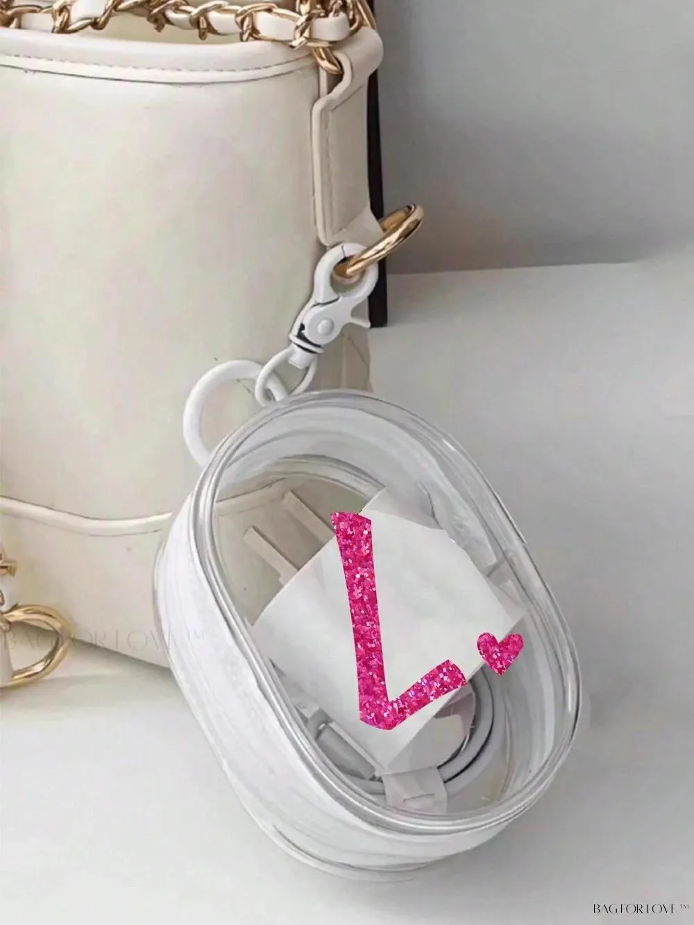 BagForLove - Transparent Travel Essentials Pouch with Zipper Closure