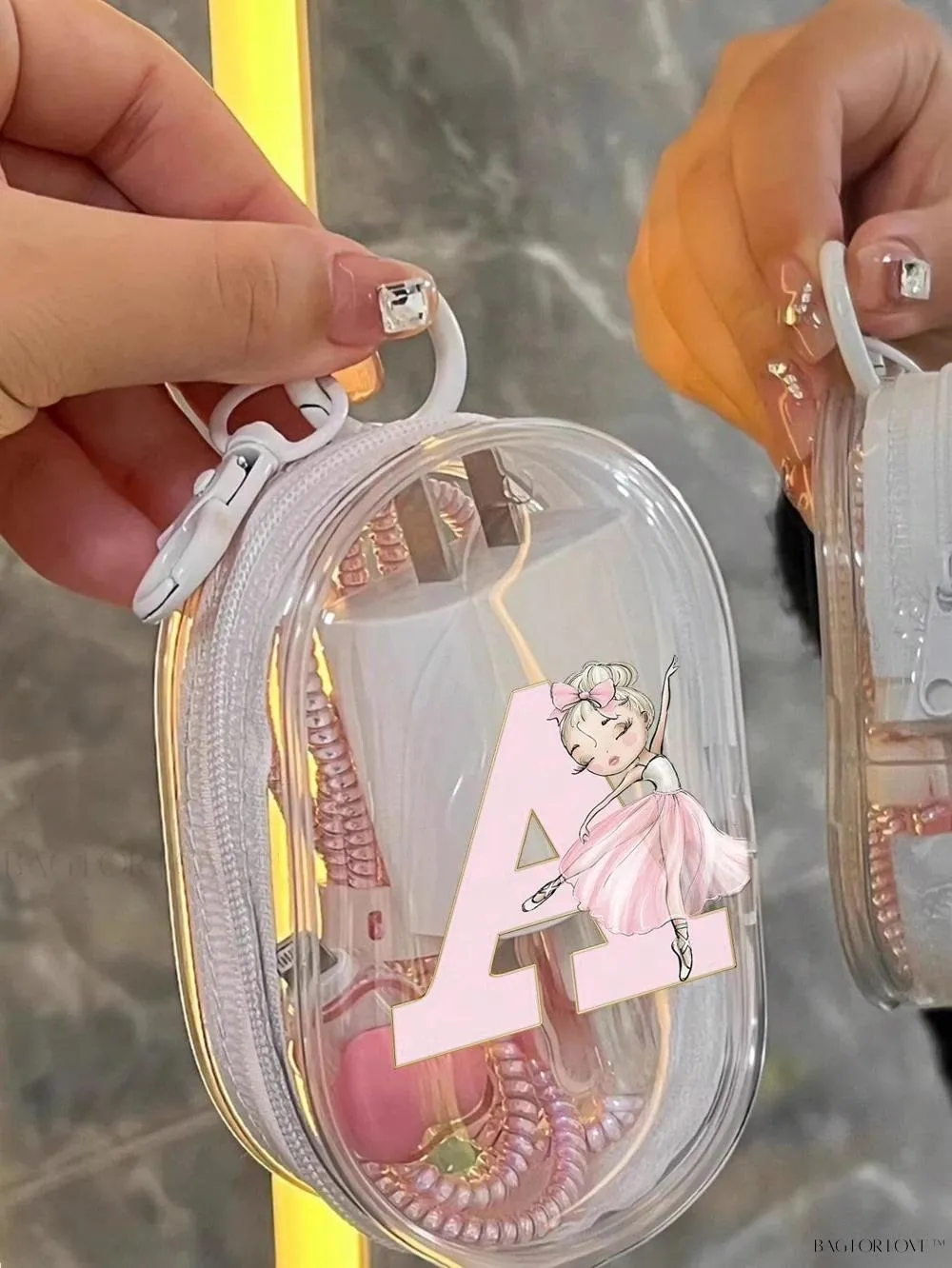 BagForLove - Transparent Travel Essentials Pouch with Zipper Closure