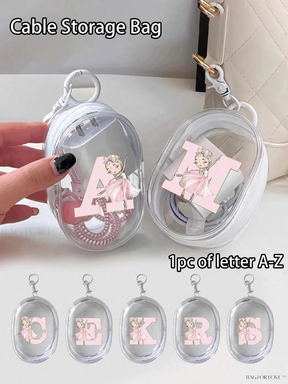 BagForLove - Transparent Travel Essentials Pouch with Zipper Closure