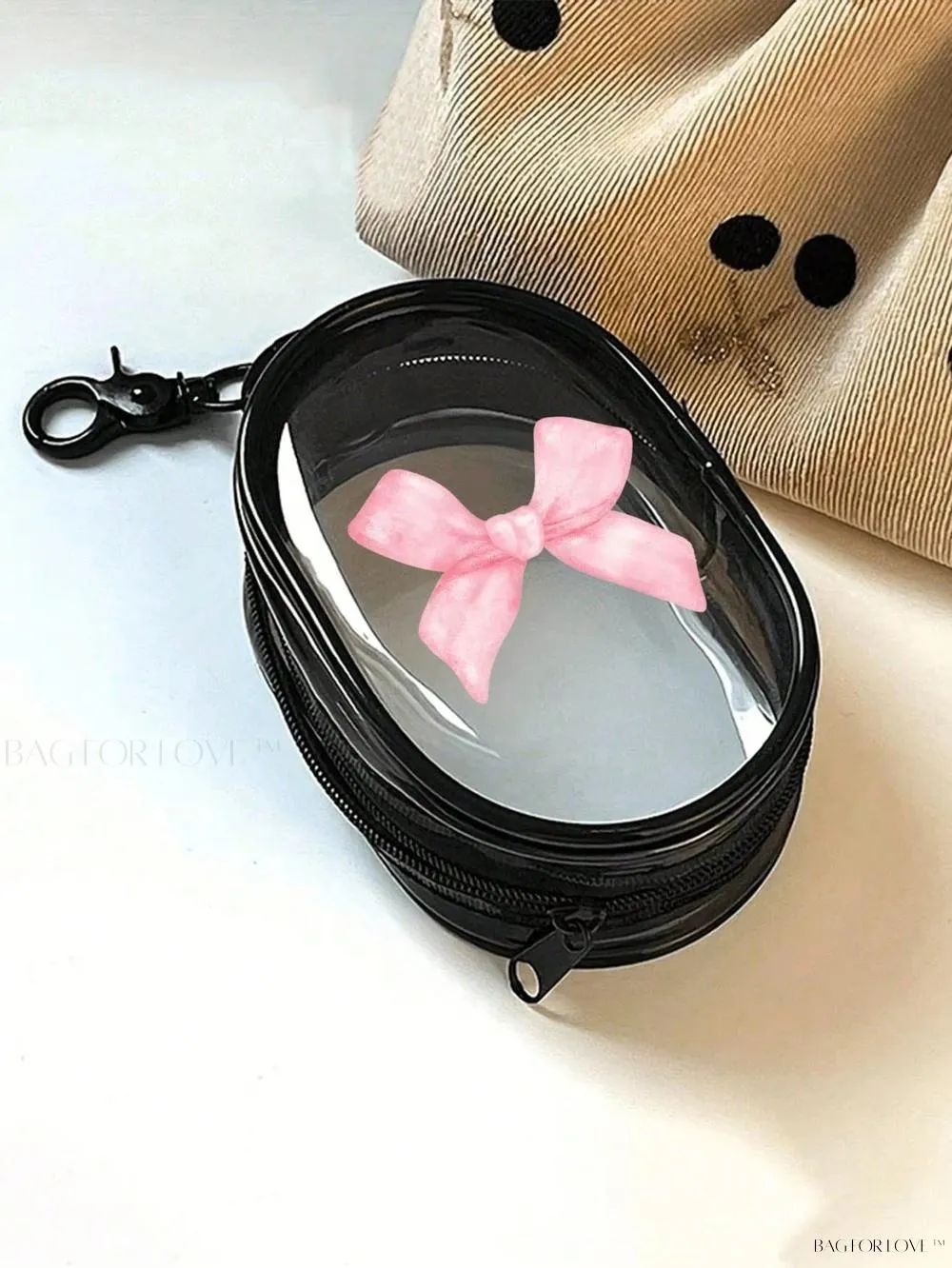 BagForLove - Transparent Travel Essentials Pouch with Zipper Closure