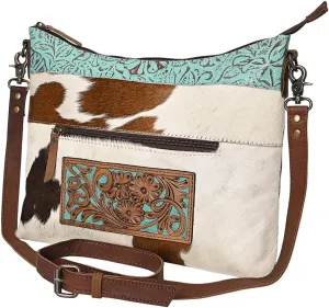 Bags KBG185 CROSS BODY Hand Tooled Embossed Hair-on Genuine Leather women bag western handbag purse