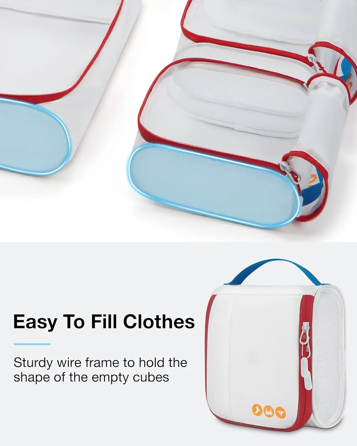 BAGSMART Keep Shape Packing Cubes for Travel, 6 Set Travel Cubes for Packing, Lightweight Suitcase Organizer Bags Set for Travel Essentials