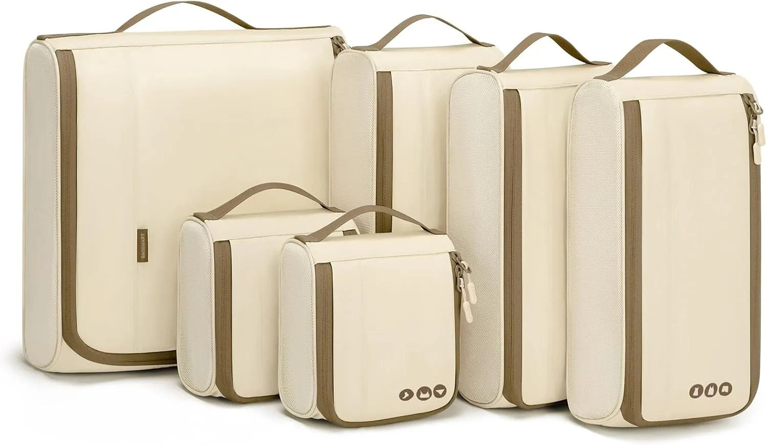 BAGSMART Keep Shape Packing Cubes for Travel, 6 Set Travel Cubes for Packing, Lightweight Suitcase Organizer Bags Set for Travel Essentials