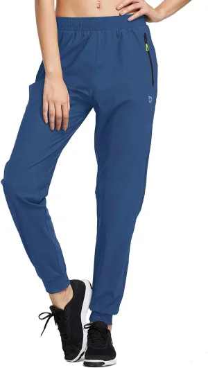 baleaf Women's Joggers Running Hiking Pants Lightweight Quick Dry Athletic Travel Workout with Zipper Pockets