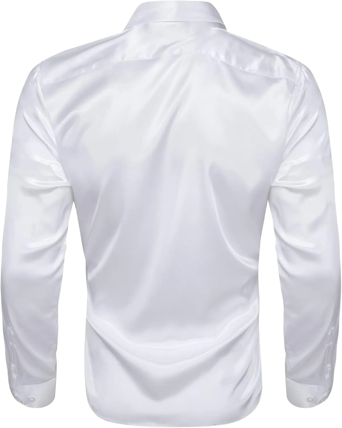 Barry.Wang Mens Stretch Dress Shirts Solid Long Sleeve Button Down Shirts Formal Casual Business Prom Party Wedding