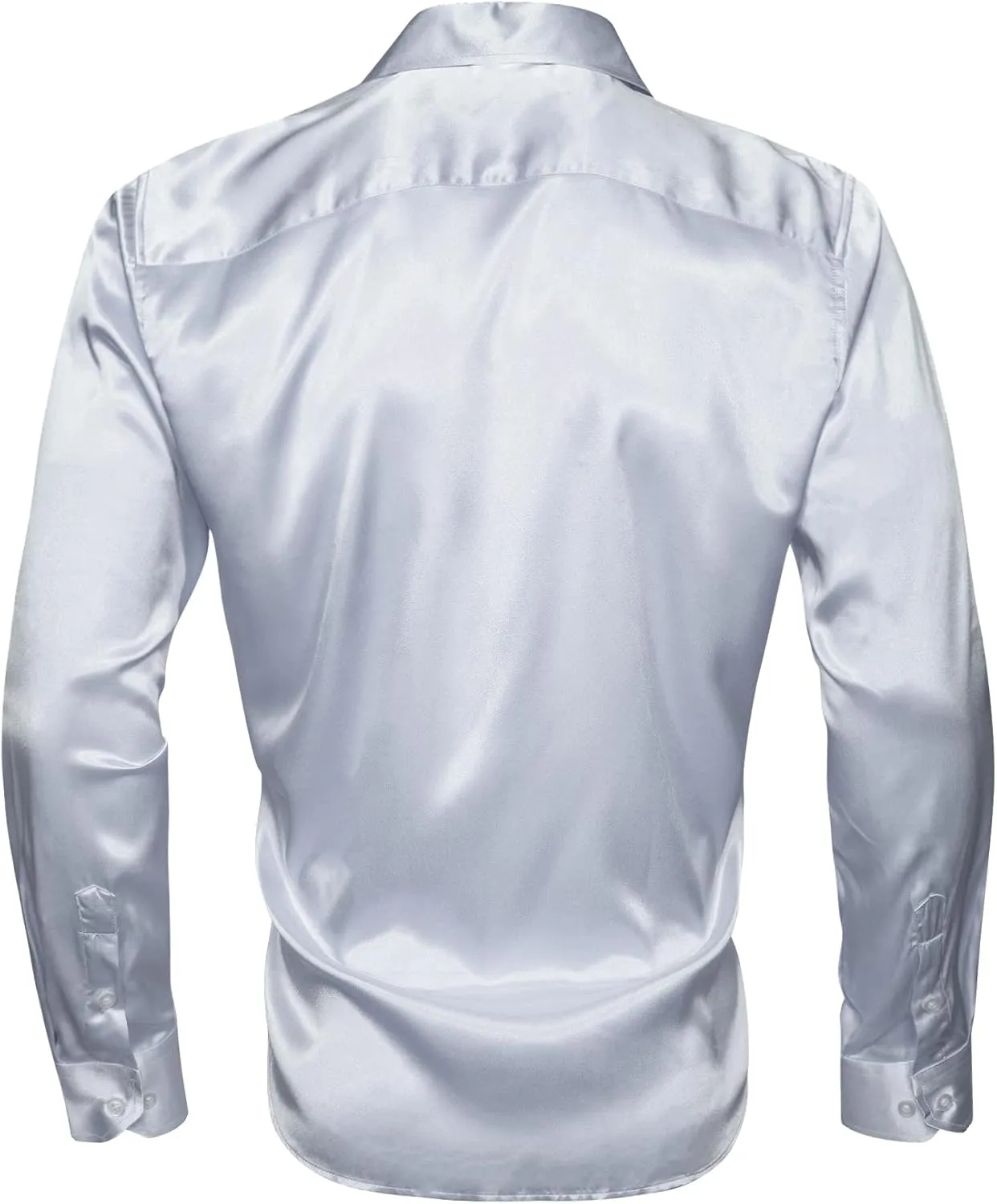 Barry.Wang Mens Stretch Dress Shirts Solid Long Sleeve Button Down Shirts Formal Casual Business Prom Party Wedding