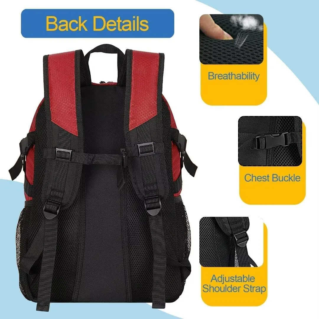 Basketball Backpack with Ball Compartment – Large Basketball Bag with Shoes Compartment Soccer Volleyball Bag Sports Backpack for Football, Red