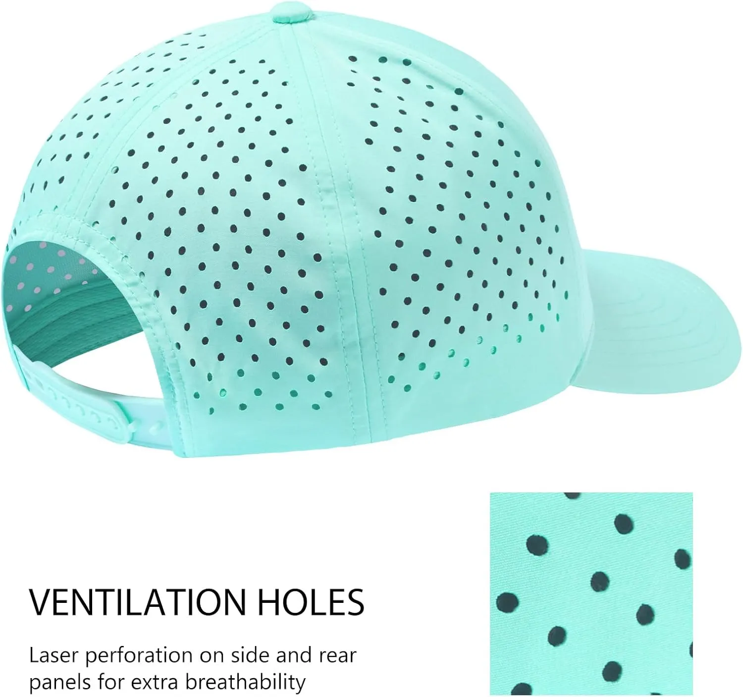 BASSDASH UPF 50  Quick Dry Baseball Cap Water Resistant Laser Cut Mesh Snapback Hat for Men Women Fishing Hiking FH14
