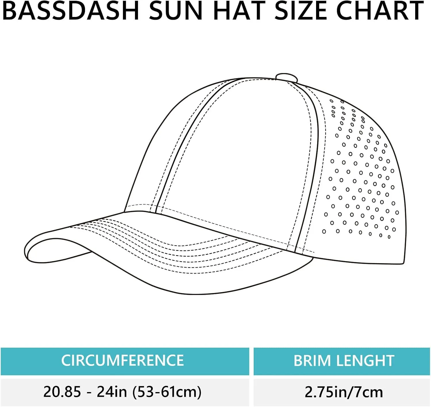 BASSDASH UPF 50  Quick Dry Baseball Cap Water Resistant Laser Cut Mesh Snapback Hat for Men Women Fishing Hiking FH14