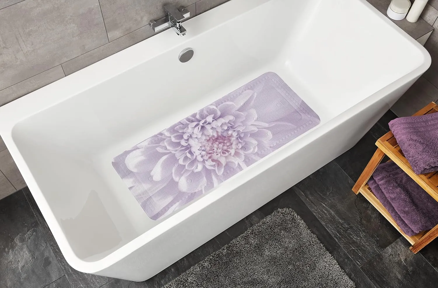 Bath Mat PVC Lavender 36 x 92 cm