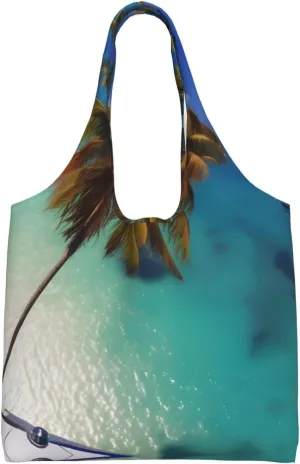 Beach Coconut Sunshine Printed Shoulder Bag - Suitable for sturdy canvas bags, shopping bags